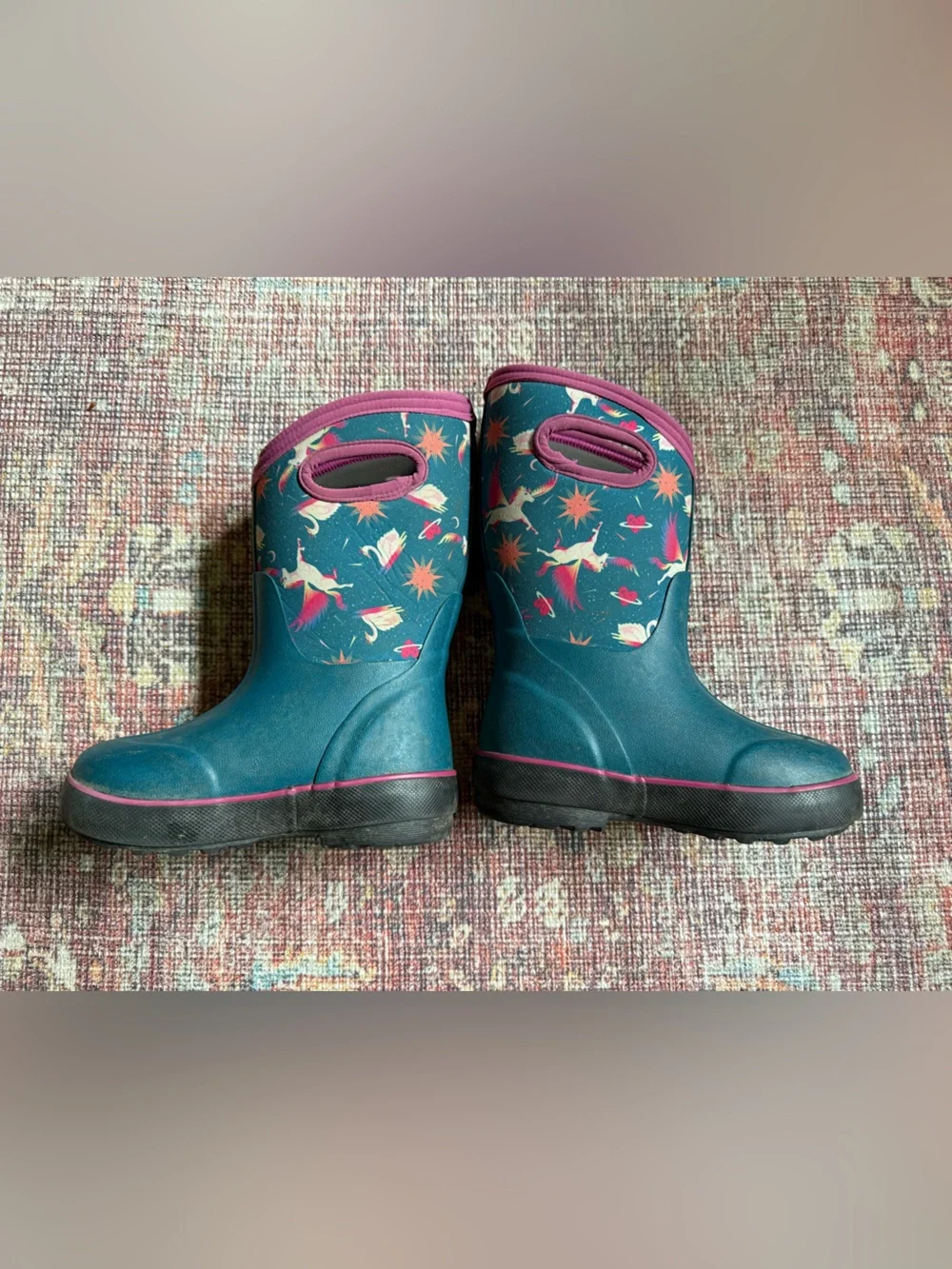 Bogs Kids Classic II Winter S-Peg Size 11 in Teal and Pink